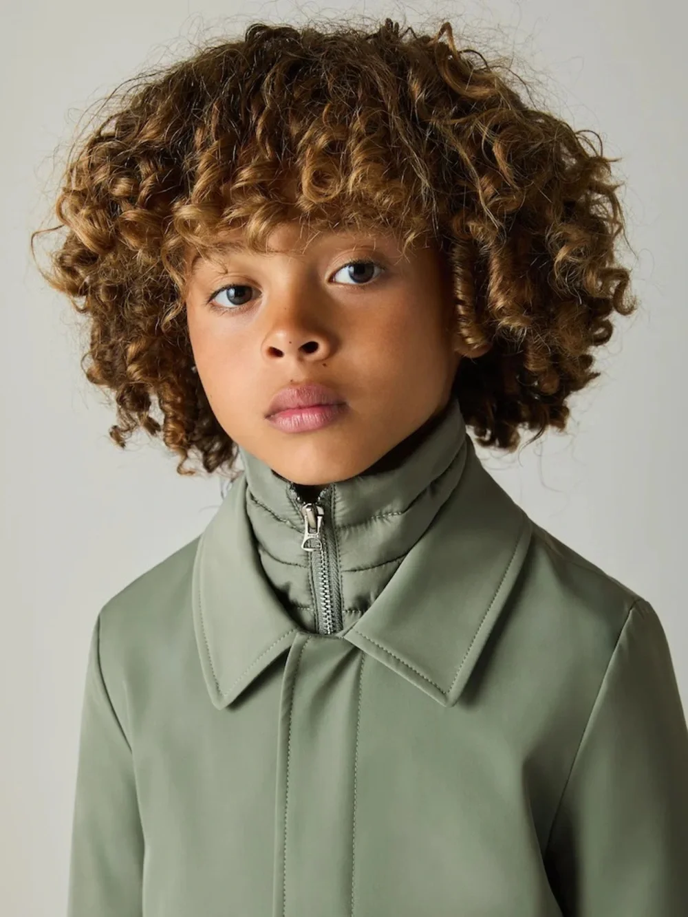 Reiss Sage Green Logan 6-7 yrs Gabardine Coat Removable Gilet Hybrid Funnel $175